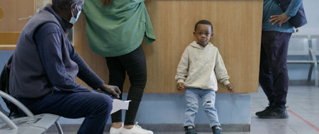 Young child in health clinic