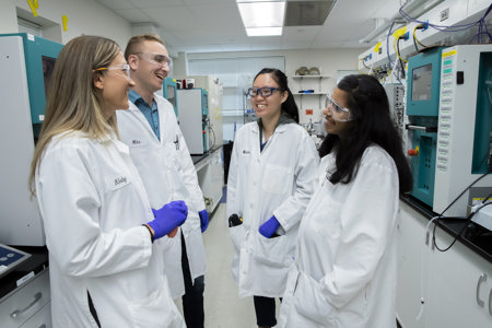 Employees in a laboratory in the USA