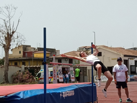 Melanie high jumping, one of her favorite sports
