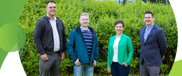 The ECO Cool team, from left to right: Dir. site engineer (SMSO) Norbert Asztalos, Gábor Füredi, Csilla Ferenczi, Gergely Szűcs.