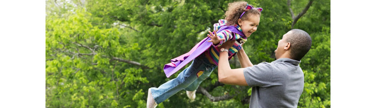 Father and daughter playing