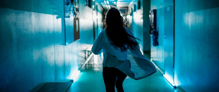 Woman runs out of her workplace as she experiences a panic attack. 