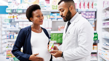 man woman pharmacy