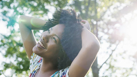 Happy afro-american woman