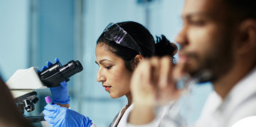Woman doing research
