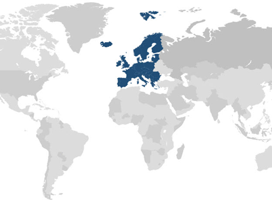 Map of the Europe